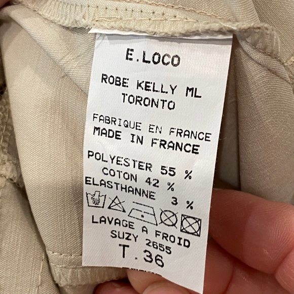 Champagne slip dress made in Paris by E&L NWOT - Picture 6 of 6